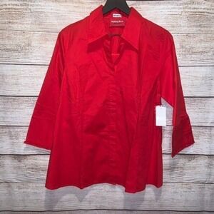 Mommy & Co Maternity Button Down Shirt Red Large L